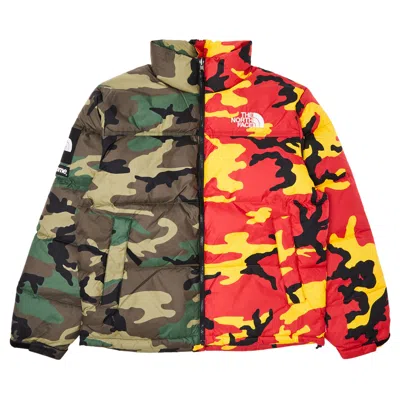 Pre-owned Supreme X The North Face Split Nuptse Jacket 'camo' In Multi-color