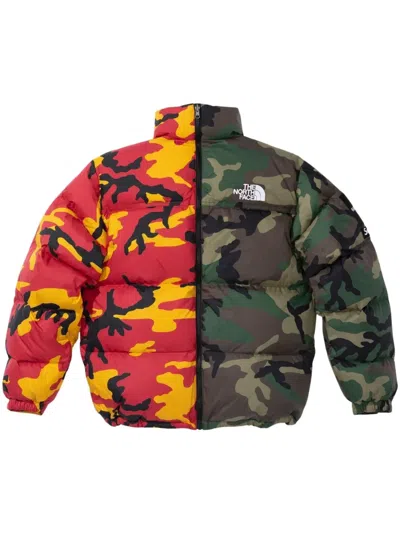Supreme X The North Face Split Nuptse Jacket In Green