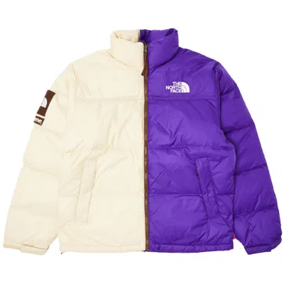 Pre-owned Supreme X The North Face Split Nuptse Jacket 'tan'