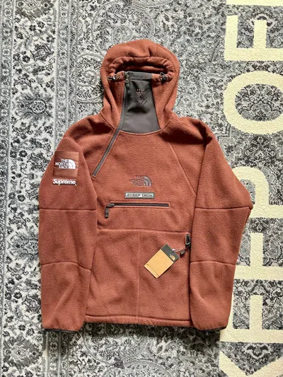 Pre-owned Supreme X The North Face Steep Tech Fleece Jacket In Brown
