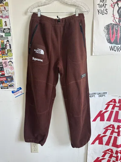 Pre-owned Supreme X The North Face Steep Tech Fleece Pant Brown In Black