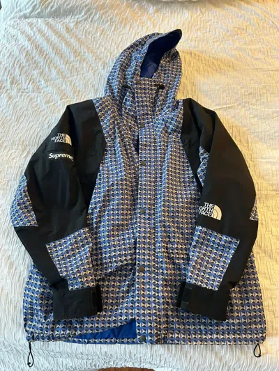 Pre-owned Supreme X The North Face Stud Mountain Light Jacket In Blue