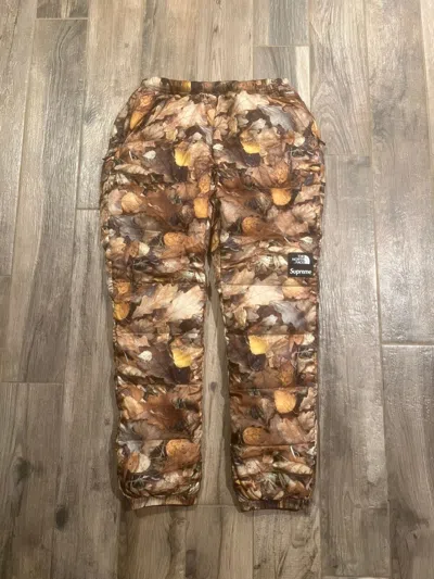 Pre-owned Supreme X The North Face Supreme Fw16 Tnf Nuptse Pant Leaves In Brown