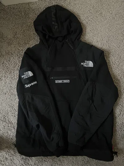 Pre-owned Supreme X The North Face Supreme The North Face Steep Tech Hooded Sweatshirt Ss16 In Black