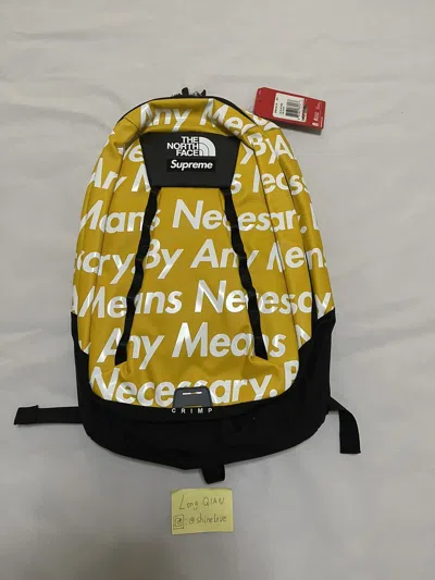 Pre-owned Supreme X The North Face Supreme Tnf The North Face By Any Means Bamn Backpack Bag In Yellow