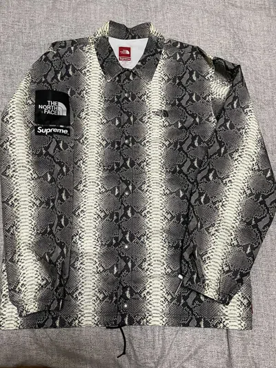 Pre-owned Supreme X The North Face Supreme Tnf The North Face Snakeskin Taped Seam Coach Jacket In Gray