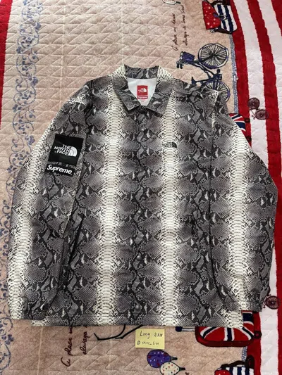 Pre-owned Supreme X The North Face Supreme Tnf The North Face Snakeskin Taped Seam Coach Jacket In Gray
