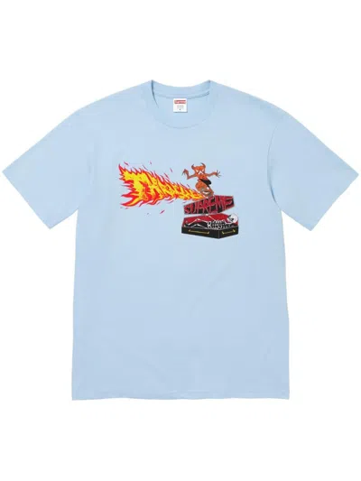 Supreme X Thrasher Back Tail "blue" T-shirt