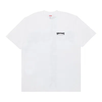 Pre-owned Supreme X Thrasher Cross Tee 'white'