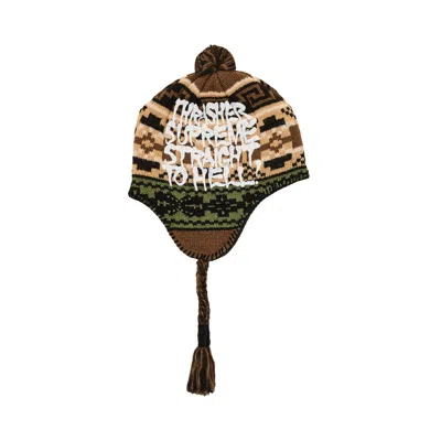 Pre-owned Supreme X Thrasher Earflip Beanie 'brown'