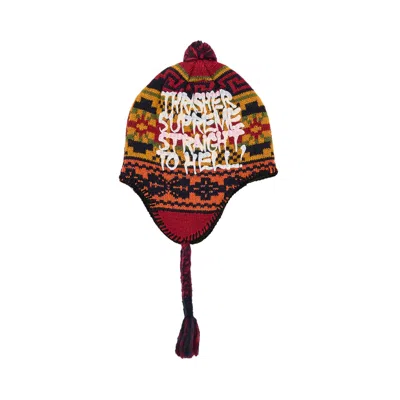 Pre-owned Supreme X Thrasher Earflip Beanie 'red'
