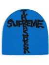 Supreme X Thrasher Logo-intarsia "blue" Beanie In Blue