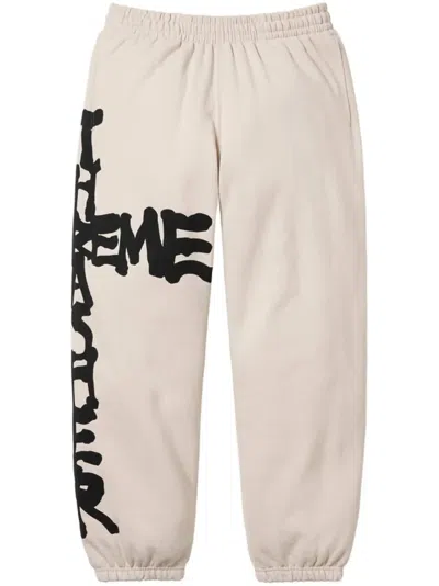 Supreme X Thrasher Printed "grey" Track Pants In Brown