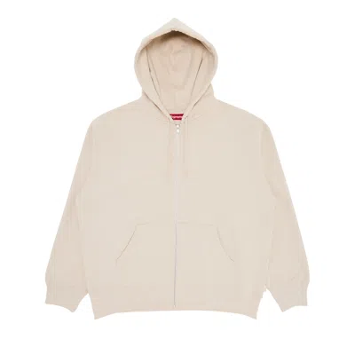 Pre-owned Supreme X Thrasher Zip Up Hooded Sweatshirt 'stone' In Cream