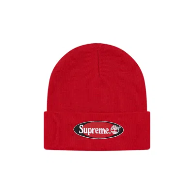 Pre-owned Supreme X Timberland Beanie 'red'