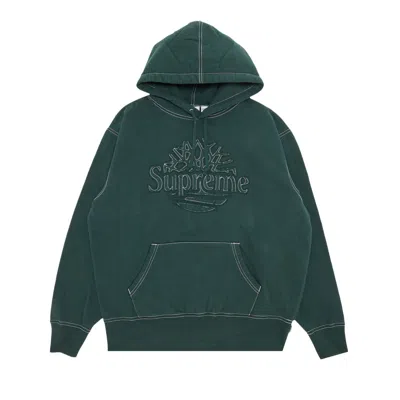 Pre-owned Supreme X Timberland Hooded Sweatshirt 'dark Green'