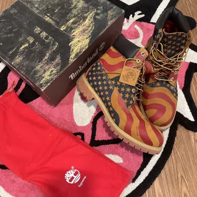 Pre-owned Supreme X Timberland Supreme Timberland 6 Inch Boot Stars And Stripes Wheat In Multi