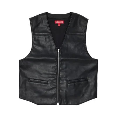 Pre-owned Supreme X Toy Machine Faux Leather Vest 'black'