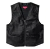 Supreme X Toy Machine Faux Leather Vest 'black Red'