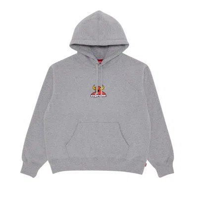 Pre-owned Supreme X Toy Machine Hooded Sweatshirt 'heather Grey'