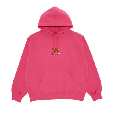 Pre-owned Supreme X Toy Machine Hooded Sweatshirt 'magenta' In Pink