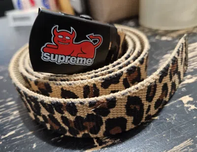 Pre-owned Supreme X Toy Machine Supreme Toy Machine Webbing Belt Leopard Os Ds Ss24 In Multi