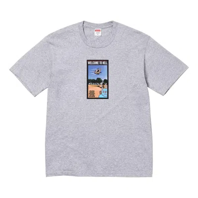 Supreme X Toy Machine Welcome To Hell 't-shirt 'grey' In White