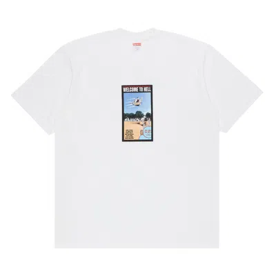 Pre-owned Supreme X Toy Machine Welcome To Hell Tee 'white'