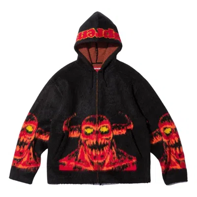 Supreme X Toy Machine Zip Up Hooded Sweater 'black Red'