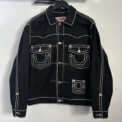 Pre-owned Supreme X True Religion Black Denim Trucker Jacket