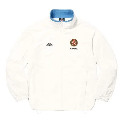 Supreme X Umbro Cotton Ripstop Track Jacket 'white Black'