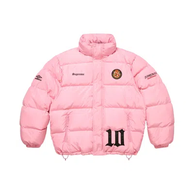 Pre-owned Supreme X Umbro Down Puffer Jacket 'pink' | Men's Size Xxl