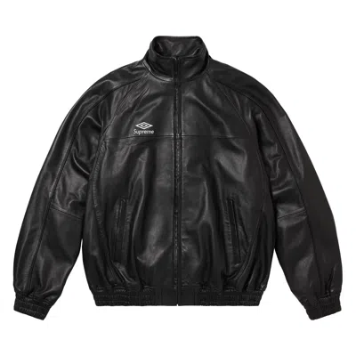 Pre-owned Supreme X Umbro Leather Track Jacket 'black' | Men's Size Xxl