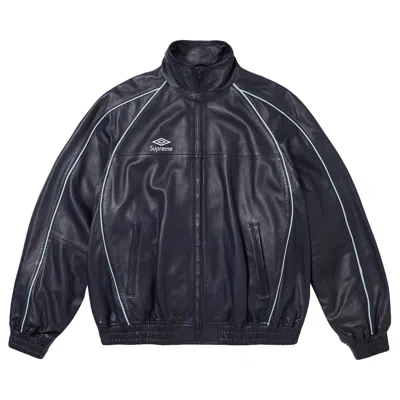 Pre-owned Supreme X Umbro Leather Track Jacket 'navy' | Blue | Men's Size Xxl