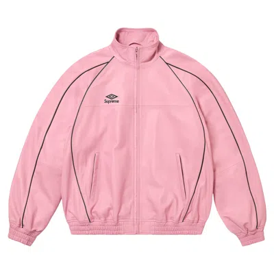 Pre-owned Supreme X Umbro Leather Track Jacket 'pink' | Men's Size M