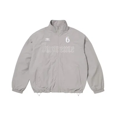 Pre-owned Supreme X Umbro Rhinestone Track Jacket 'light Grey' | Men's Size L In Gray