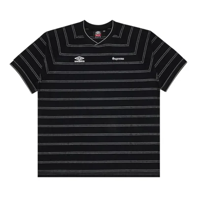 Pre-owned Supreme X Umbro Stripe Soccer Jersey 'black' | Men's Size Xl