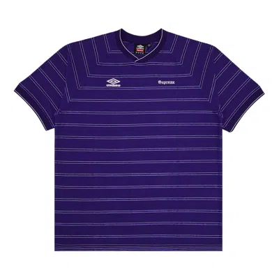 Pre-owned Supreme X Umbro Stripe Soccer Jersey 'purple' | Men's Size L