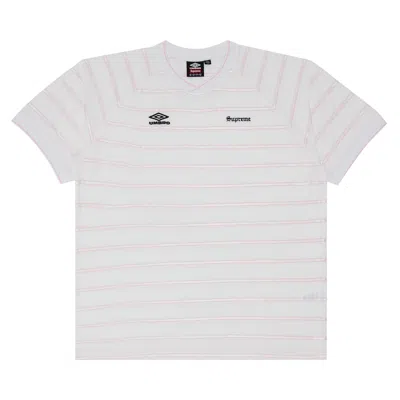 Pre-owned Supreme X Umbro Stripe Soccer Jersey 'white' | Men's Size M