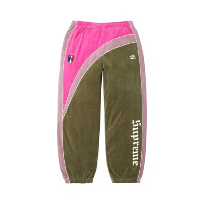 Pre-owned Supreme X Umbro Velour Track Pant 'olive' | Green | Men's Size S