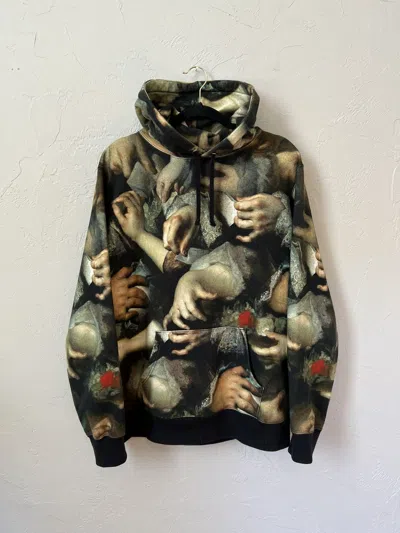 Pre-owned Supreme X Undercover Ss15 Supreme Undercover Study Of Hands Allover Print Hoodie In Black