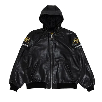 Pre-owned Supreme X Vanson Leather Hooded Work Jacket 'black'