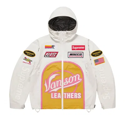 Pre-owned Supreme X Vanson Leathers Gore-tex Shell Jacket 'white' | Men's Size M