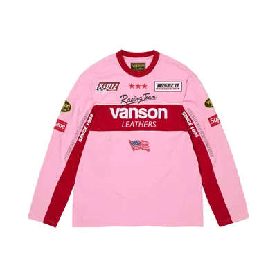 Pre-owned Supreme X Vanson Leathers Long-sleeve Top 'pink' | Men's Size Xl