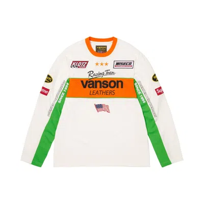Pre-owned Supreme X Vanson Leathers Long-sleeve Top 'white' | Men's Size M