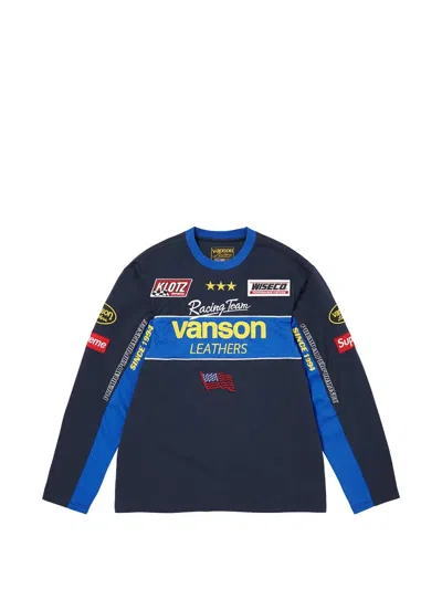 Supreme X Vanson Leathers Long-sleeved T-shirt In Blue