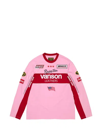 Supreme X Vanson Leathers Long-sleeved T-shirt In Pink