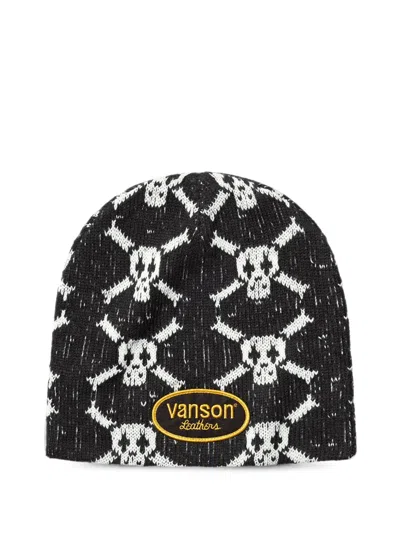 Supreme X Vanson Leathers® Skull-pattern Beanie Hat In Black