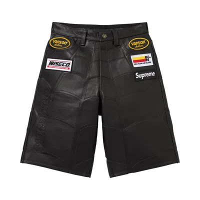 Pre-owned Supreme X Vanson Leathers Spider-man Short 'black' | Men's Size 30