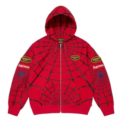 Supreme X Vanson Leathers X Marvel Spider-man Zip-up Hoodie In Multi